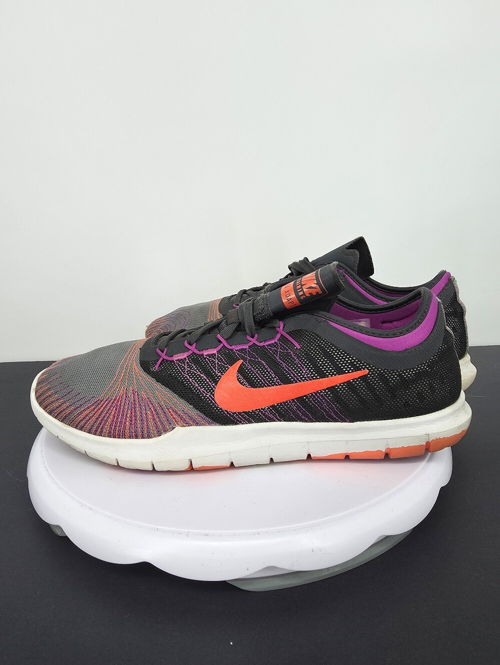 Nike Flex Adapt TR Womens 10 Black Orange Pink Purple Training Shoes 831579-004
